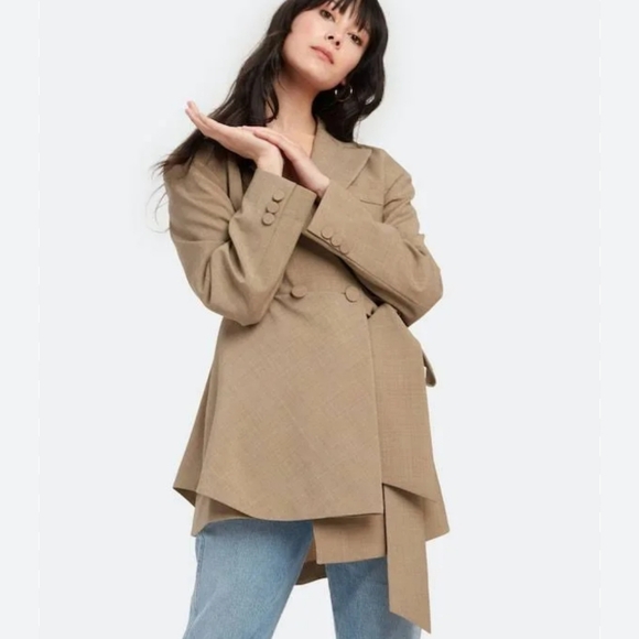 Studio Darri Wool Blend Assymetric Jacket minimalist Blazer Size Small - Picture 3 of 15